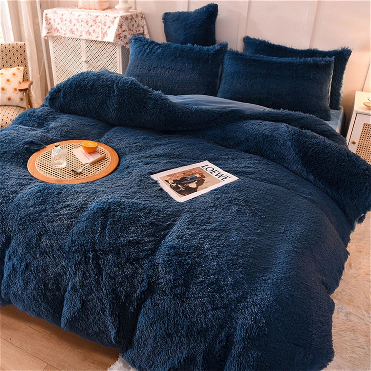 Ortekor Cozy Plush Duvet Cover Set | Reversible Faux Fur & Velvet Bedding for Ultimate Comfort
