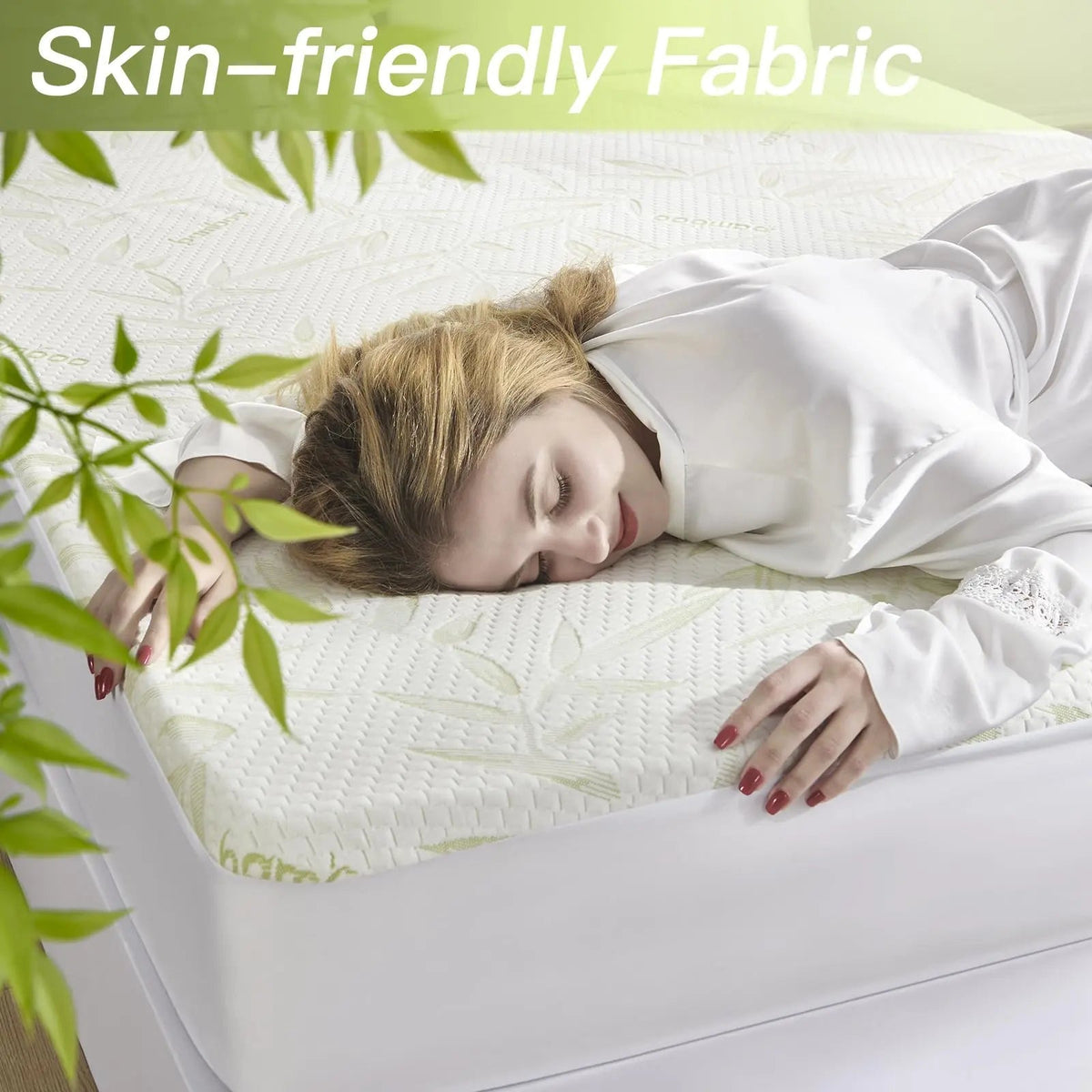 Slumblr | Cooling Bamboo Fiber Fitted Sheet with Waterproof Protection | Deep Pocket Design for Comfortable Sleep