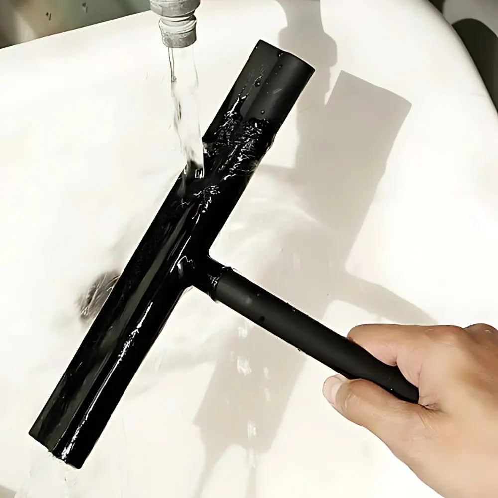 Silicone Bathroom Squeegee for Glass Shower Doors, Mirrors & Tile – Streak-Free Wiper with Ergonomic Handle for Daily Water Removal