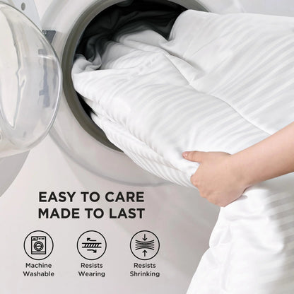 Lightweight Cooling Duvet Insert with Quilted Box Stitch & 8 Tabs for Comfortable Summer Sleep