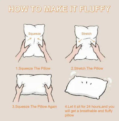Plush Quilted Bed Pillows Hypoallergenic Fill for Side Sleepers
