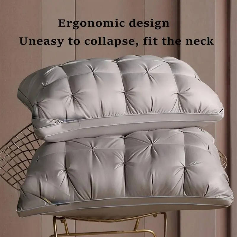 Plush Quilted Bed Pillows Hypoallergenic Fill for Side Sleepers