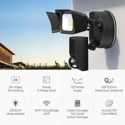 Bright LED Security Light with Camera and Motion Detection