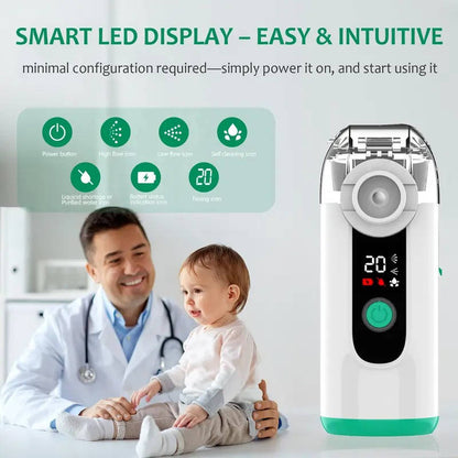 Compact USB Rechargeable Mist Inhaler with Digital Display