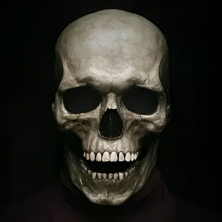 Articulated Human Skeleton Mask Full Head Latex Skull with Moving Jaw for Costume Parties Cosplay Horror Events Haunted Houses Adults Unisex