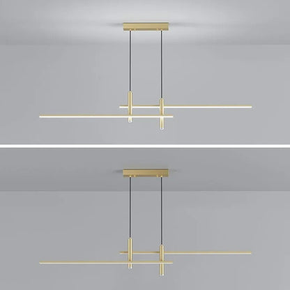 Linear Track Pendant Light Metal 2-Spotlight Bar Adjustable Modern Suspended Fixture for Kitchen Island Dining Living Room