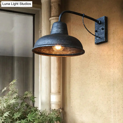 Metal Dome Outdoor Wall Sconce Light for Porch, Patio & Entryway | Rust-Resistant Exterior Fixture | Industrial Farmhouse Design