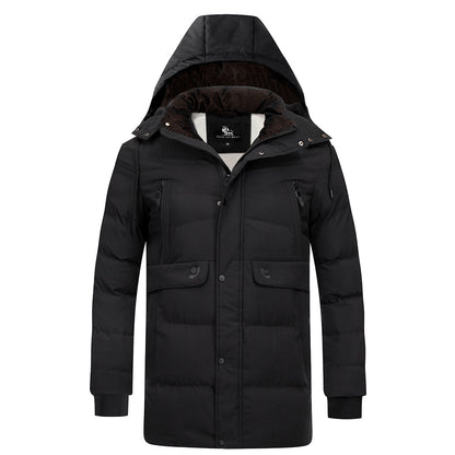 Waterproof Insulated Winter Parka Jacket with Detachable Hood for Men | Cold Weather Outdoor Coat with Padded Lining