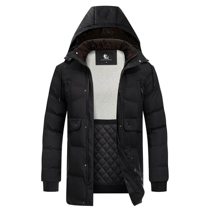 Waterproof Insulated Winter Parka Jacket with Detachable Hood for Men | Cold Weather Outdoor Coat with Padded Lining