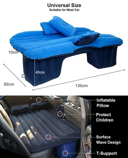 Comfort Travel | Inflatable Car Bed with T-Support & Pillows | Perfect for Road Trips and Camping