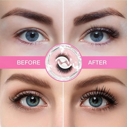Stick-On False Lashes Reusable No Glue Fake Eyelashes Self-Adhesive Strip Lashes Natural Look Washable Falsies for Everyday