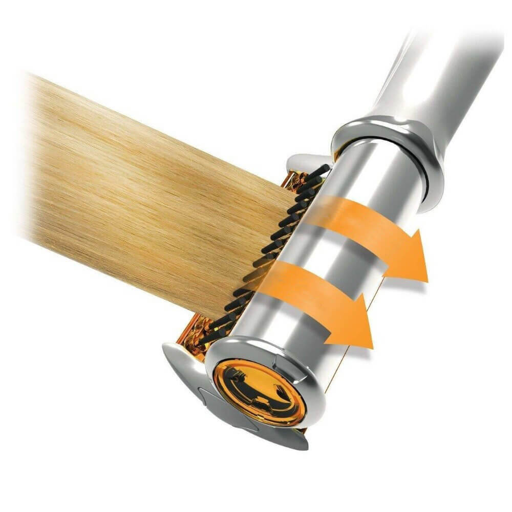 Dual-Function Rotating Barrel Hair Tool with Ionic Bristles for Curls and Smooth Styles | Ceramic Heated Styling Wand with Auto Shutoff for