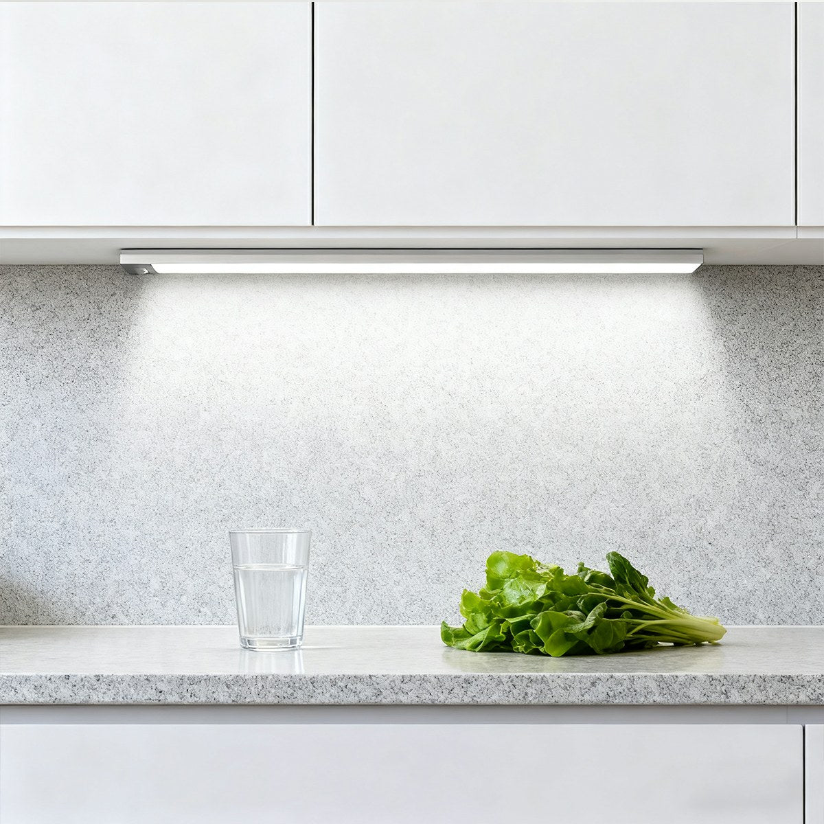 Motion Sensor LED Under Cabinet Light Rechargeable USB Powered Slim Aluminum Bar for Kitchen Closet Pantry Hallway 3 Color Temps Wireless In
