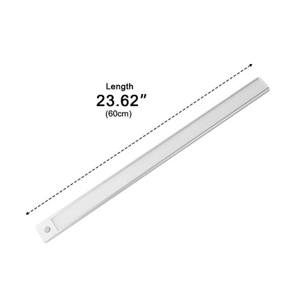 Motion Sensor LED Under Cabinet Light Rechargeable USB Powered Slim Aluminum Bar for Kitchen Closet Pantry Hallway 3 Color Temps Wireless In