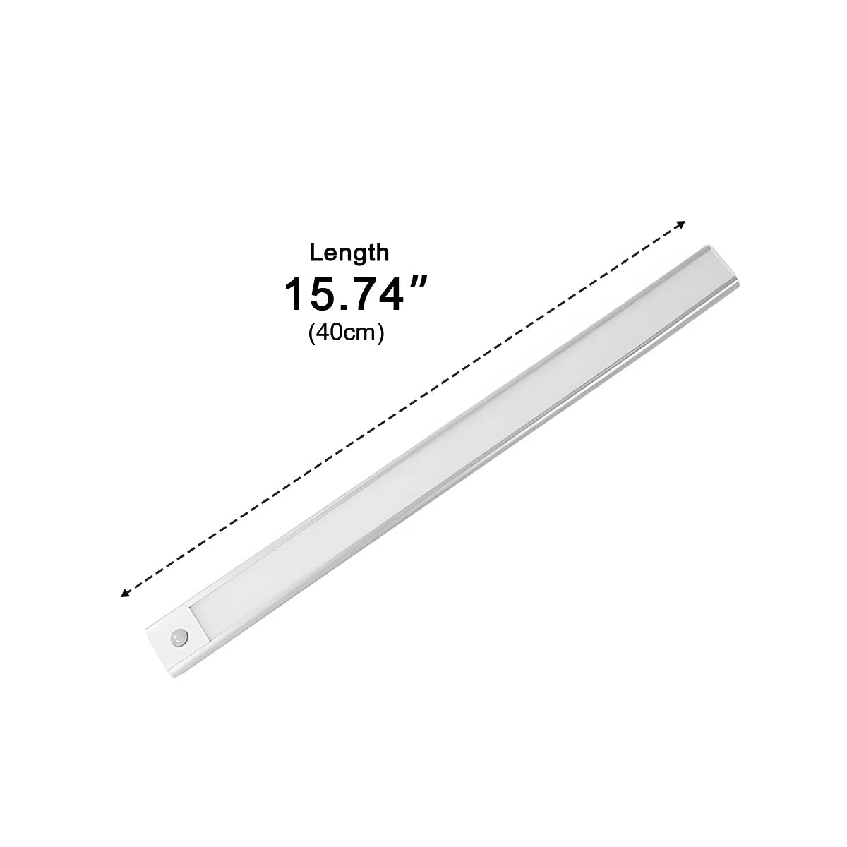 Motion Sensor LED Under Cabinet Light Rechargeable USB Powered Slim Aluminum Bar for Kitchen Closet Pantry Hallway 3 Color Temps Wireless In