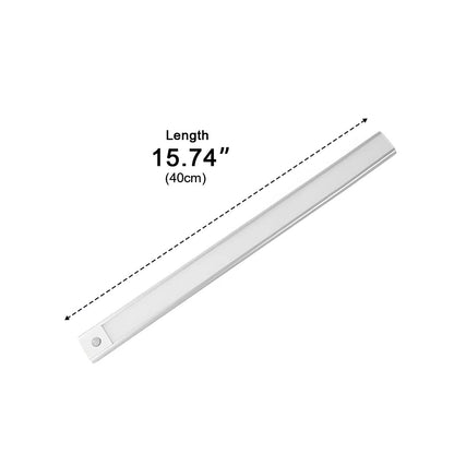Motion Sensor LED Under Cabinet Light Rechargeable USB Powered Slim Aluminum Bar for Kitchen Closet Pantry Hallway 3 Color Temps Wireless In