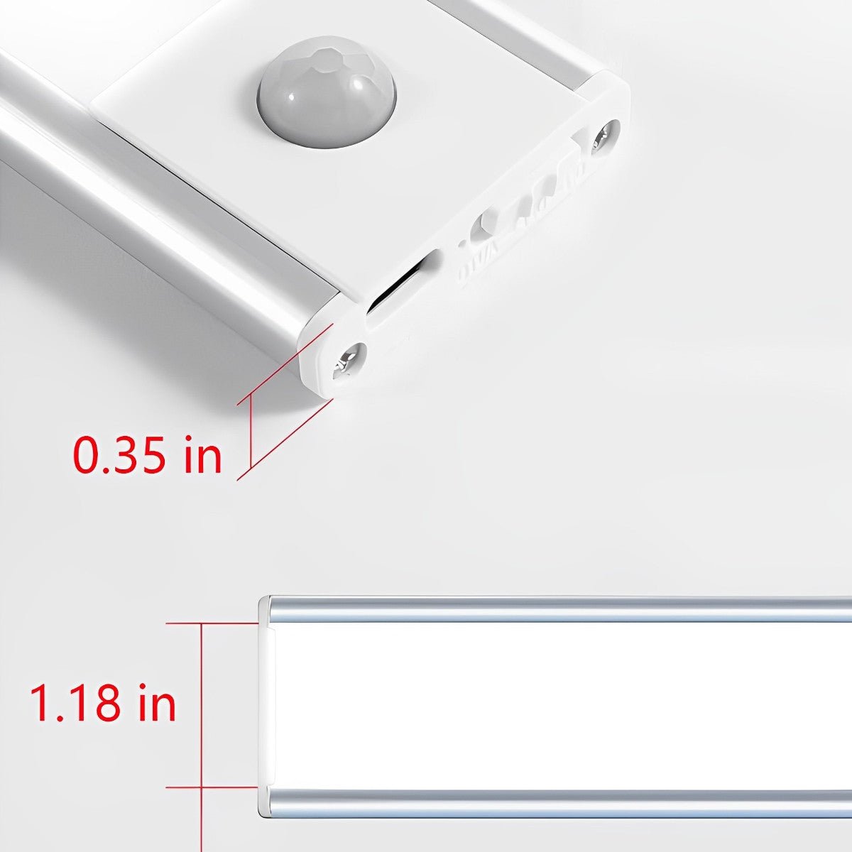Motion Sensor LED Under Cabinet Light Rechargeable USB Powered Slim Aluminum Bar for Kitchen Closet Pantry Hallway 3 Color Temps Wireless In