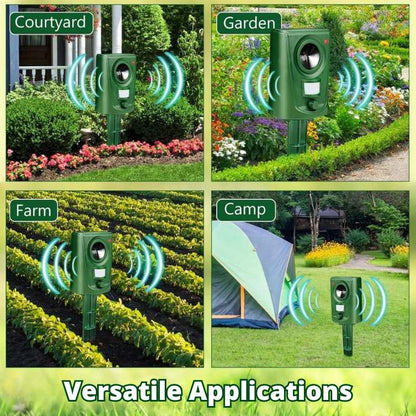 Motion-Activated Outdoor Cat Deterrent with Ultrasonic Sound Technology for Yards & Gardens