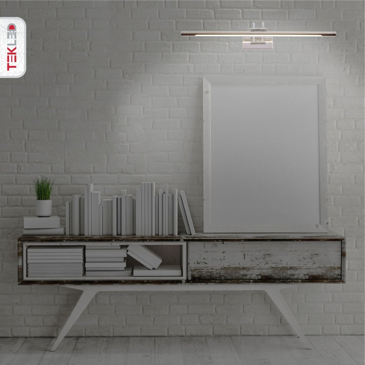 LED Picture Light Fixture 25 in Aluminum Artwork Display Bar for Paintings Frames Mirrors Warm White 8W Adjustable Accent Lighting for Galle