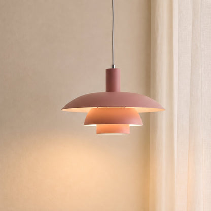 Scandinavian Metal Pendant Light with Integrated LED – Dimmable Ceiling Fixture for Dining Room & Kitchen – 11.4 in or 15.4 in Diameter