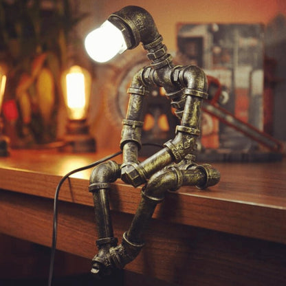 Articulated Steampunk Desk Lamp with Adjustable Arms & Switch Control for Home Office & Workspace Lighting