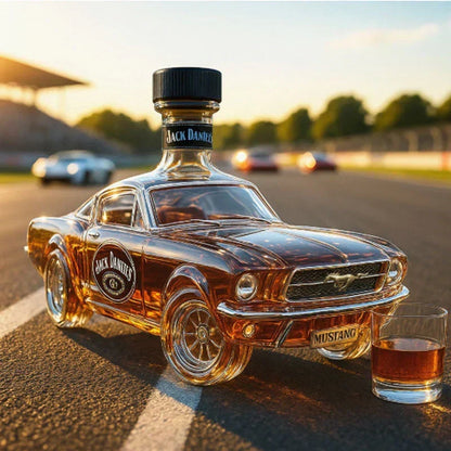 Vintage Bronco Horse Glass Spirit Decanter Bottle for Whiskey Bourbon Rum Bar Display Western Cowboy Collectible 24 oz