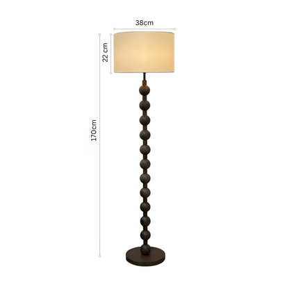 Tall Wooden Standing Lamp with Natural Fabric Shade 67 Inch for Bedroom Living Room Corner Reading Cozy Ambient Light Sculptural Base Modern