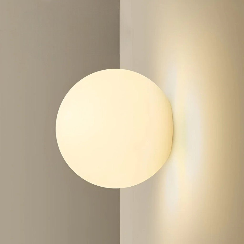 Floating Orb Wall Sconce with Frosted Glass Shade – Modern Minimalist Design for Bedroom, Bath & Hallway – Hidden Mount LED Light Fixture