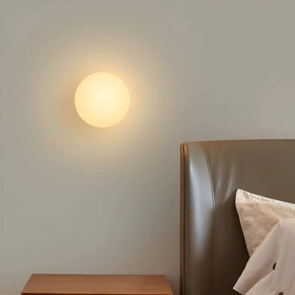 Floating Orb Wall Sconce with Frosted Glass Shade – Modern Minimalist Design for Bedroom, Bath & Hallway – Hidden Mount LED Light Fixture