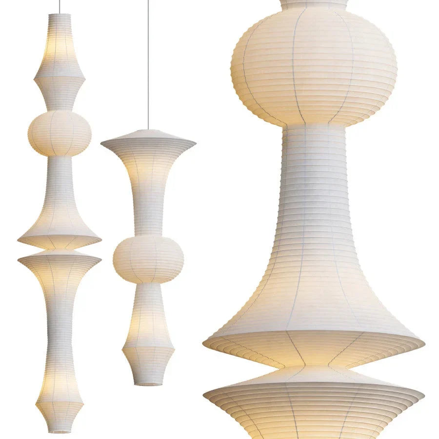 Cylindrical Drop Ceiling Fixture with Translucent Shade 55 inch or 94 inch Height E27 Socket Adjustable Cord for Stairwell Bedroom Entryway