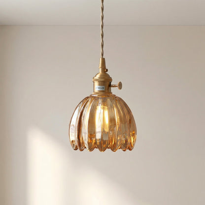 Glass Pendant Light Fixture with Adjustable Cord for Dining Room & Kitchen Island – Modern Minimalist E27 Socket Hanging Lamp