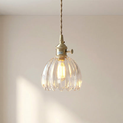Glass Pendant Light Fixture with Adjustable Cord for Dining Room & Kitchen Island – Modern Minimalist E27 Socket Hanging Lamp