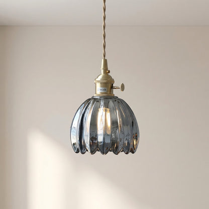 Glass Pendant Light Fixture with Adjustable Cord for Dining Room & Kitchen Island – Modern Minimalist E27 Socket Hanging Lamp