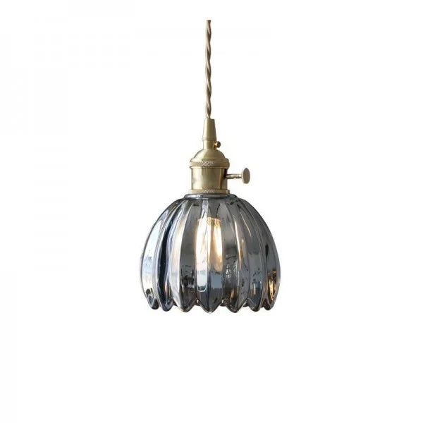 Hanging Ceiling Light Fixture with Floral Glass Shade E27 Socket for Kitchen Dining Room Bedroom Ambient Illumination Decor