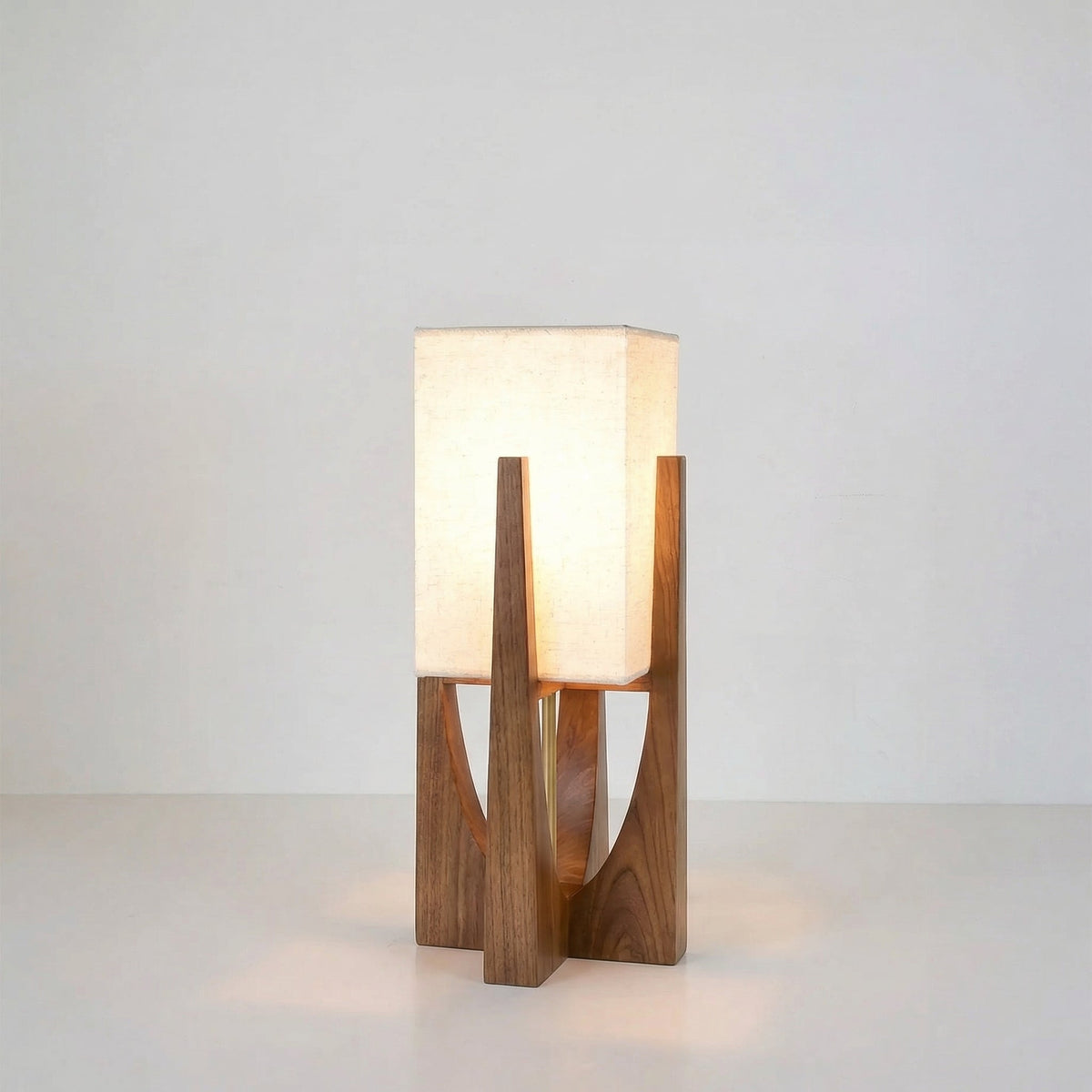 Japanese-Inspired Floor Lamp with Fabric Shade & Wood Base – Warm LED Accent for Living Room, Bedroom & Reading Nook
