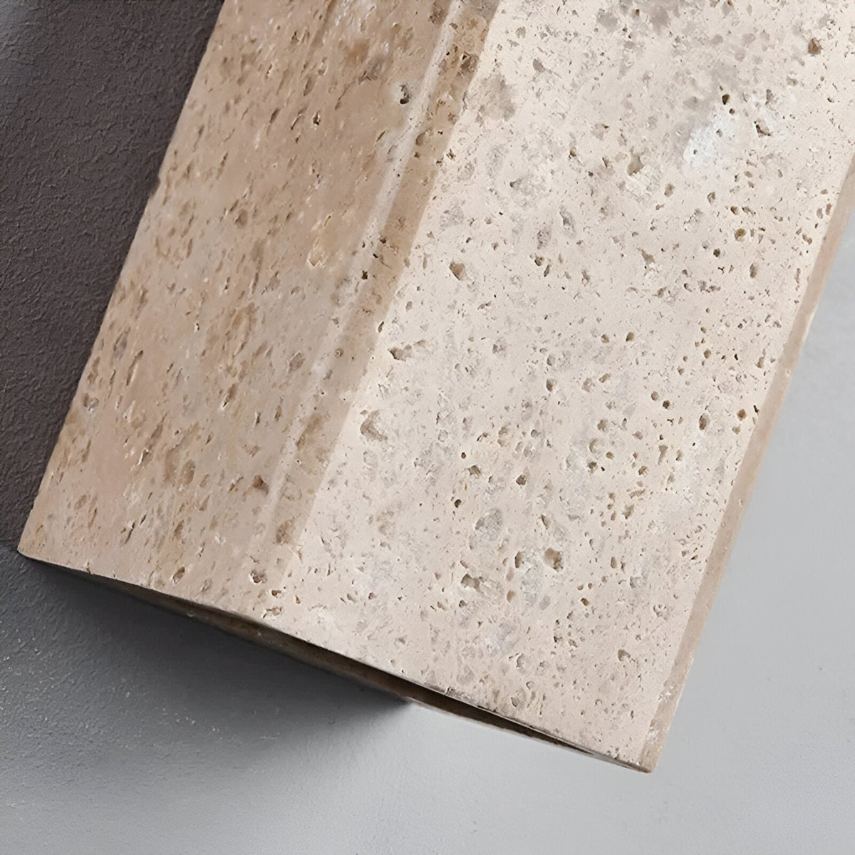 Outdoor LED Sconce Natural Stone Up-Down Light Waterproof Garden Wall Mount Fixture for Patio Entryway Facade 6.3 Inch Travertine Exterior L
