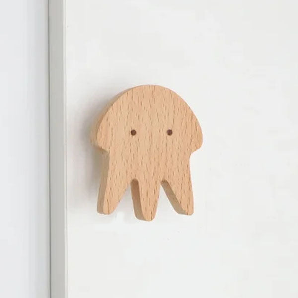 Animal-Shaped Wood Peg Rack for Kids' Rooms — Self-Stick or Screw-Mount Entryway Organizer, Nursery Decor Hanger for Coats, Backpacks & Acce