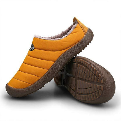 Men's Fleece-Lined Slippers with Non-Slip Sole for Indoor & Outdoor Winter Comfort