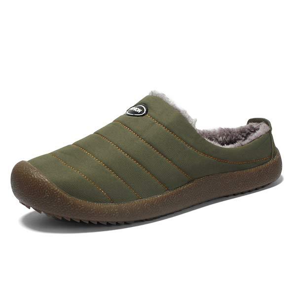 Men's Fleece-Lined Slippers with Non-Slip Sole for Indoor & Outdoor Winter Comfort