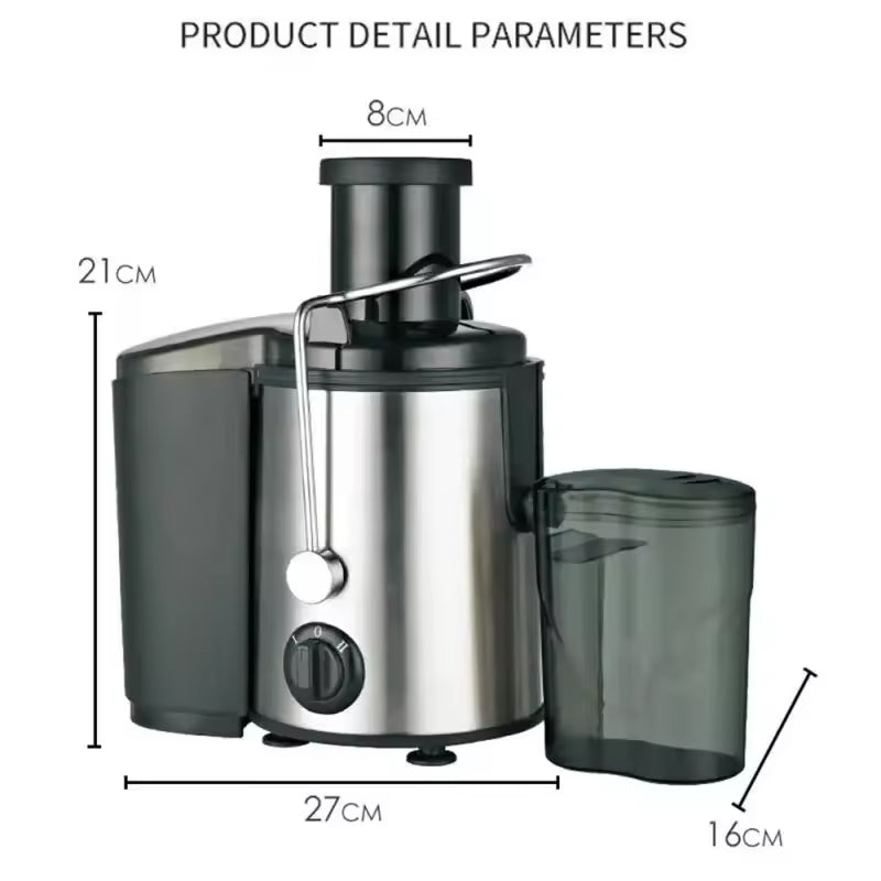 High-Power Centrifugal Juice Extractor with Wide-Mouth Feeder & 2-Speed Control for Whole Fruits & Vegetables – 800W Motor