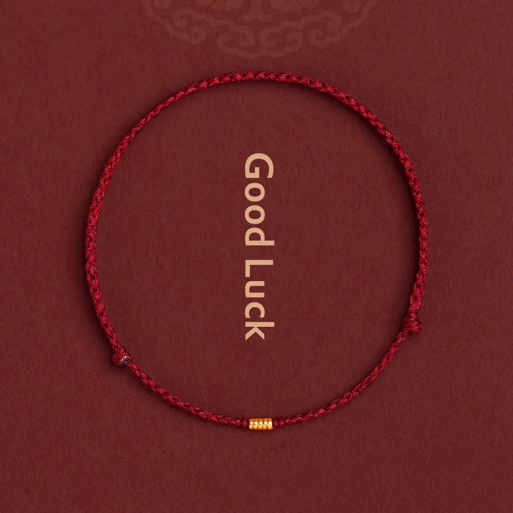 Adjustable Red String Bracelet with Protective Beads for Spiritual Defense & Good Luck Charm | Handcrafted Cord Jewelry