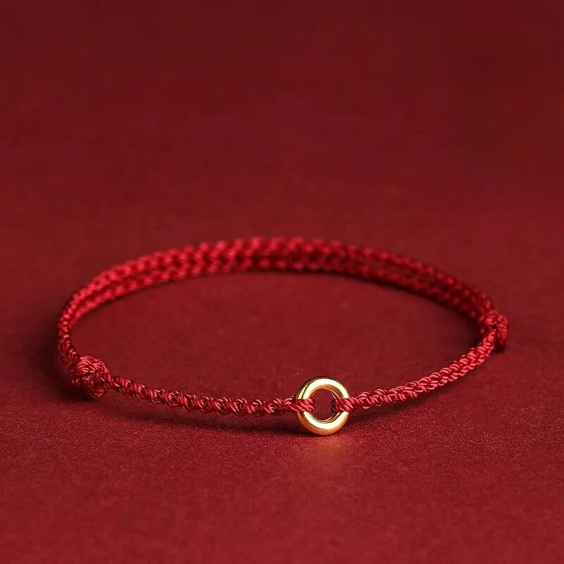 Handwoven Red Thread Bracelet with Sacred Beads for Good Luck and Spiritual Protection | Adjustable Cord Blessing Bracelet for Men Women