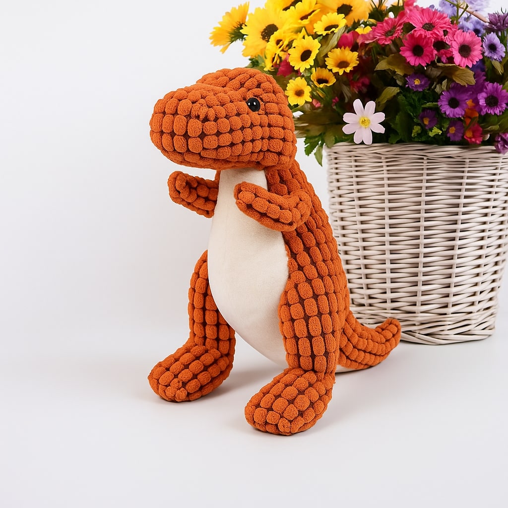 Dinosaur Dog Chew Toy - Heavy Duty Plush for Aggressive Chewers - Dental Care & Interactive Play for Puppies & Large Dogs