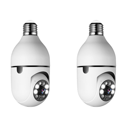 Smart LED Security Camera Bulb with 360° View, Motion Detection & Two-Way Audio for Home or Office
