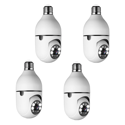 Smart LED Security Camera Bulb with 360° View, Motion Detection & Two-Way Audio for Home or Office