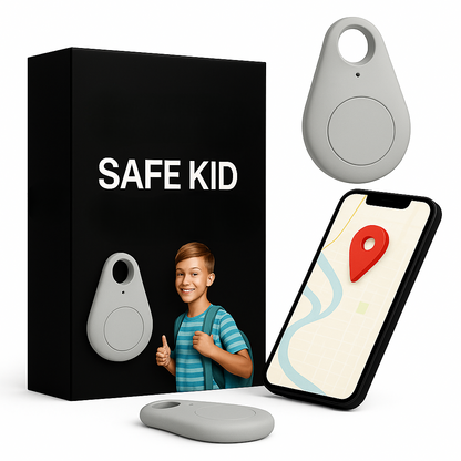 Kids GPS Tracking Tag with Real-Time Location & Emergency Button – Waterproof Clip-On Safety Device for Backpack or Clothing