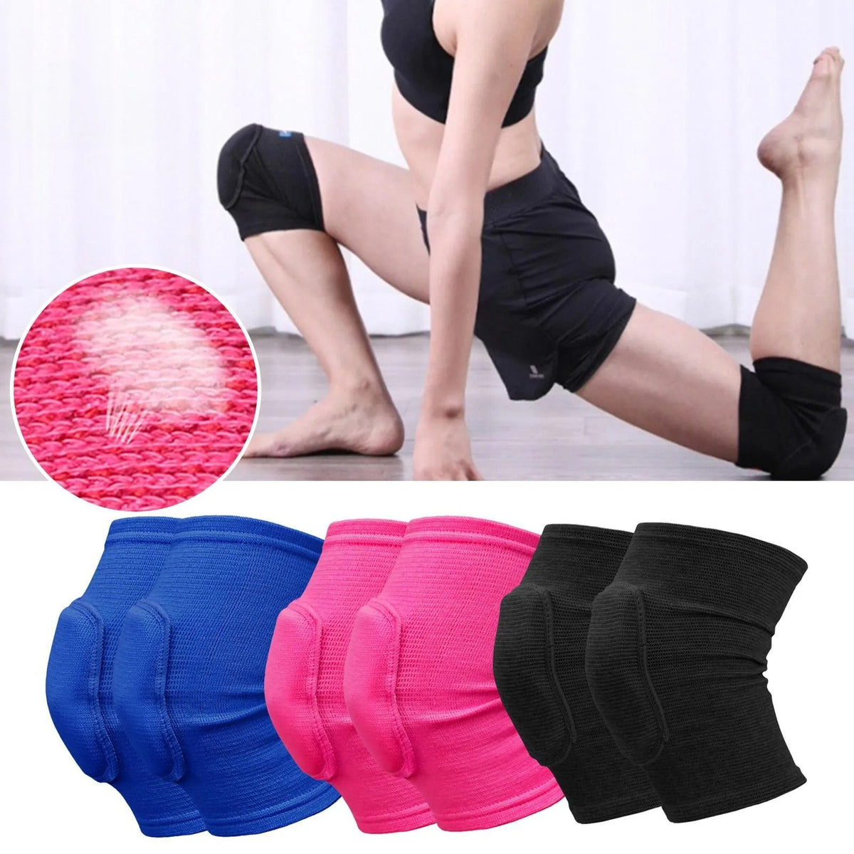 Cushioned Knee Pads for Floor Work, Yoga, Exercise & Gardening – Shock-Absorbing EVA Foam Protection for Hard Surfaces & Household Tasks