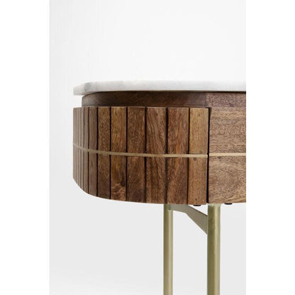 Entryway Table with Marble Top 39 in Natural Mango Wood Gold Metal Base 2 Drawers for Foyer Living Room Bedroom Storage Hallway Furniture