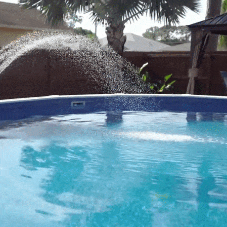 Solar-Powered RGB Fountain for Pool – Evening Light Display