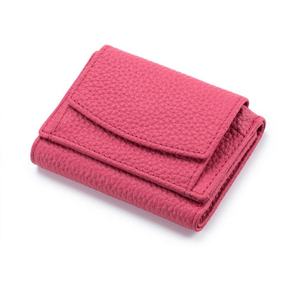 Compact RFID Blocking Leather Wallet for Women – Snap-Close Coin Purse with Card Slots & RFID Shield for Everyday Carry